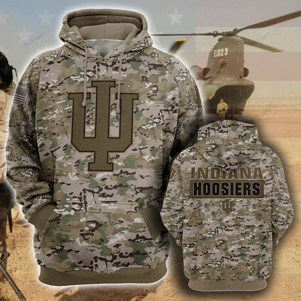 Buildercar - NCAA Indiana Hoosiers Camouflage 3D Hoodie MTD2T2