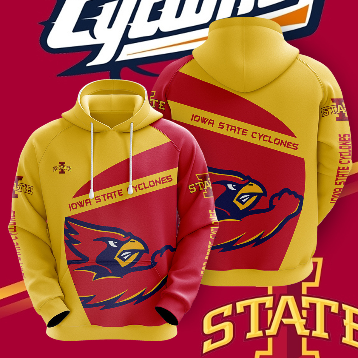 Buildercar - NCAA Iowa State Cyclones 3D Hoodie