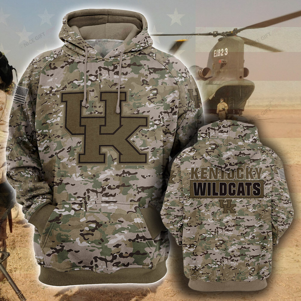Buildercar - NCAA Kentucky Wildcats Camouflage 3D Hoodie MTD2T2