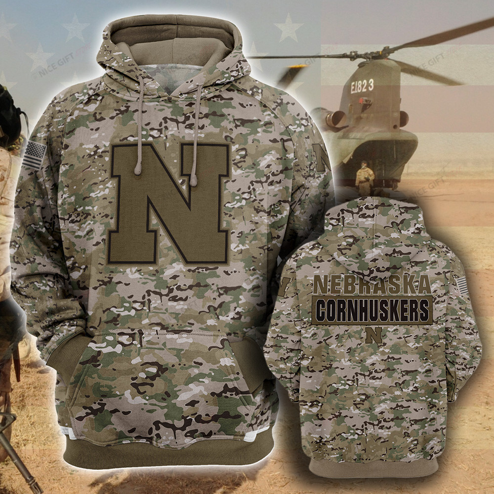 Buildercar - NCAA Nebraska Cornhuskers Camouflage 3D Hoodie MTD2T2