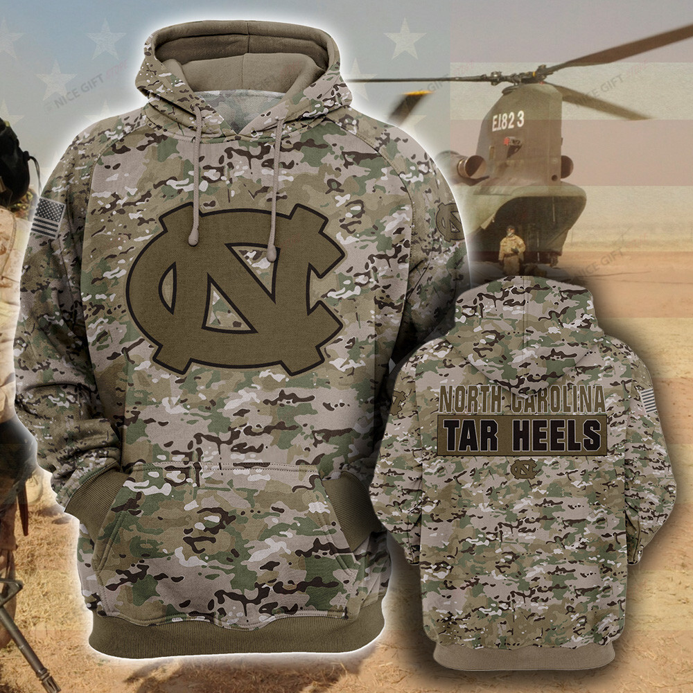 Buildercar - NCAA North Carolina Tar Heels Camouflage 3D Hoodie MTD2T2