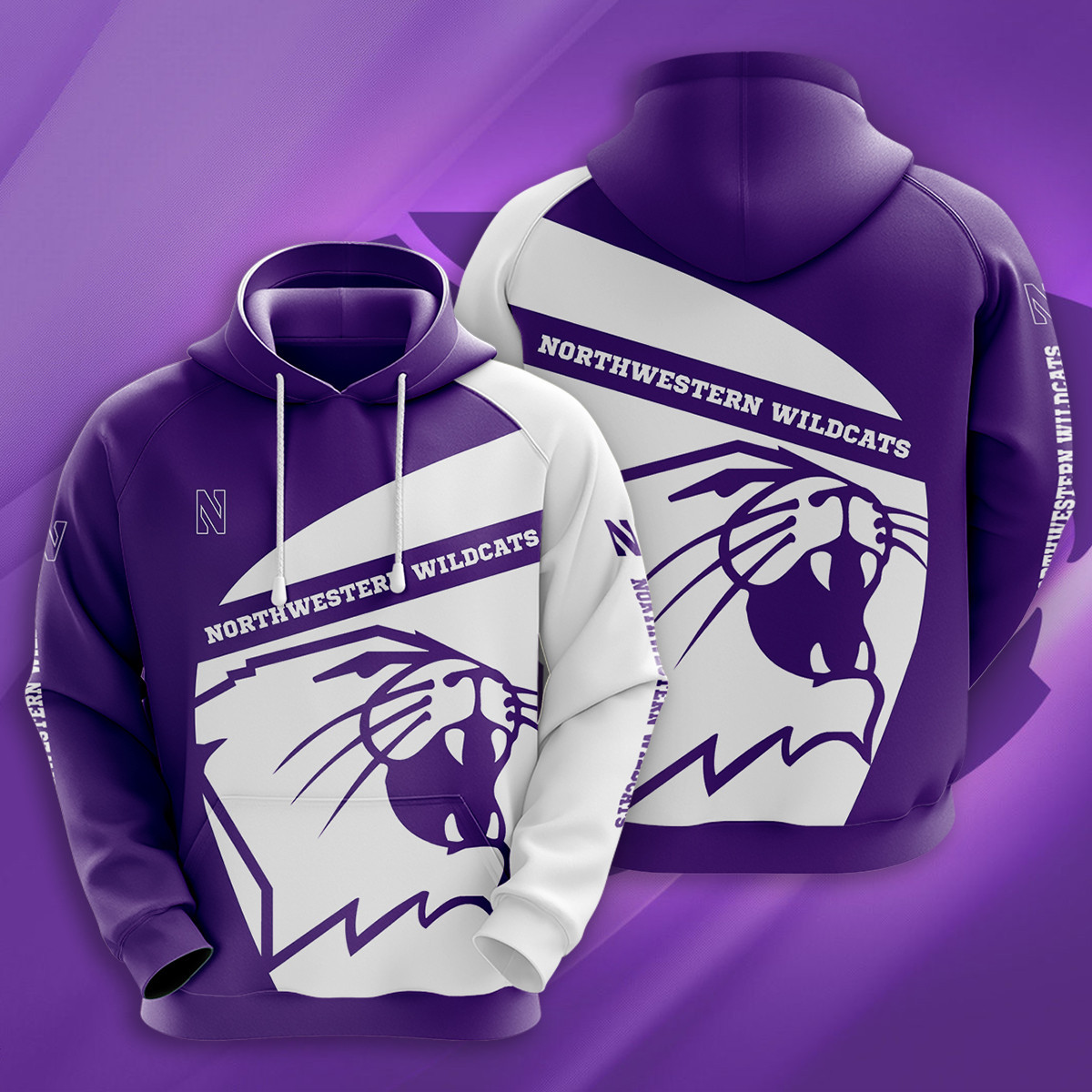 Buildercar - NCAA Northwestern Wildcats 3D Hoodie