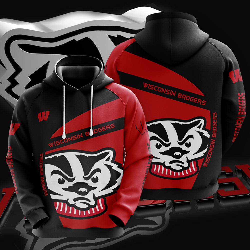 Buildercar - NCAA Wisconsin Badgers 3D Hoodie