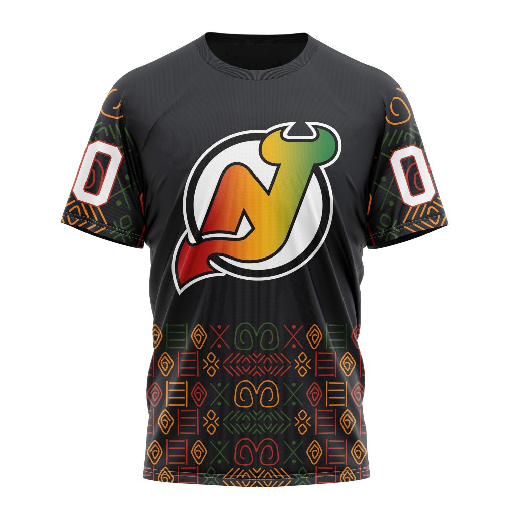 Buildercar - New Devils For Black History Month 01 Personalized Name And Number T-Shirt