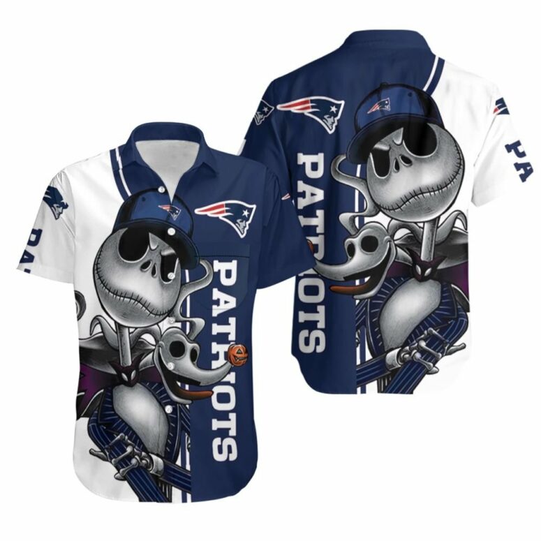 Buildercar - New England Patriots Jack Skellington And Zero Hawaiian Shirt