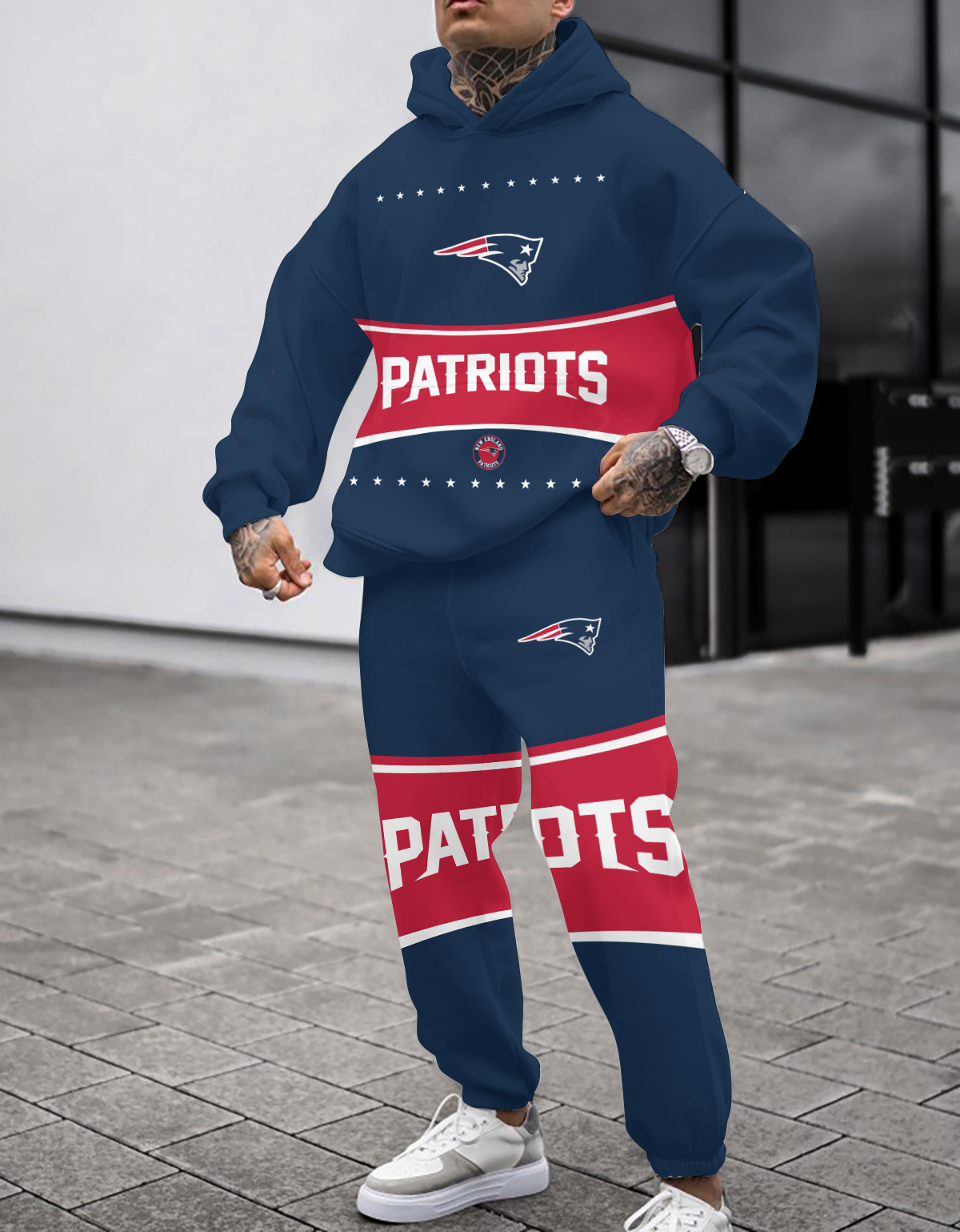 Buildercar - New England Patriots NFL Sport Hoodie Tracksuit Style 1