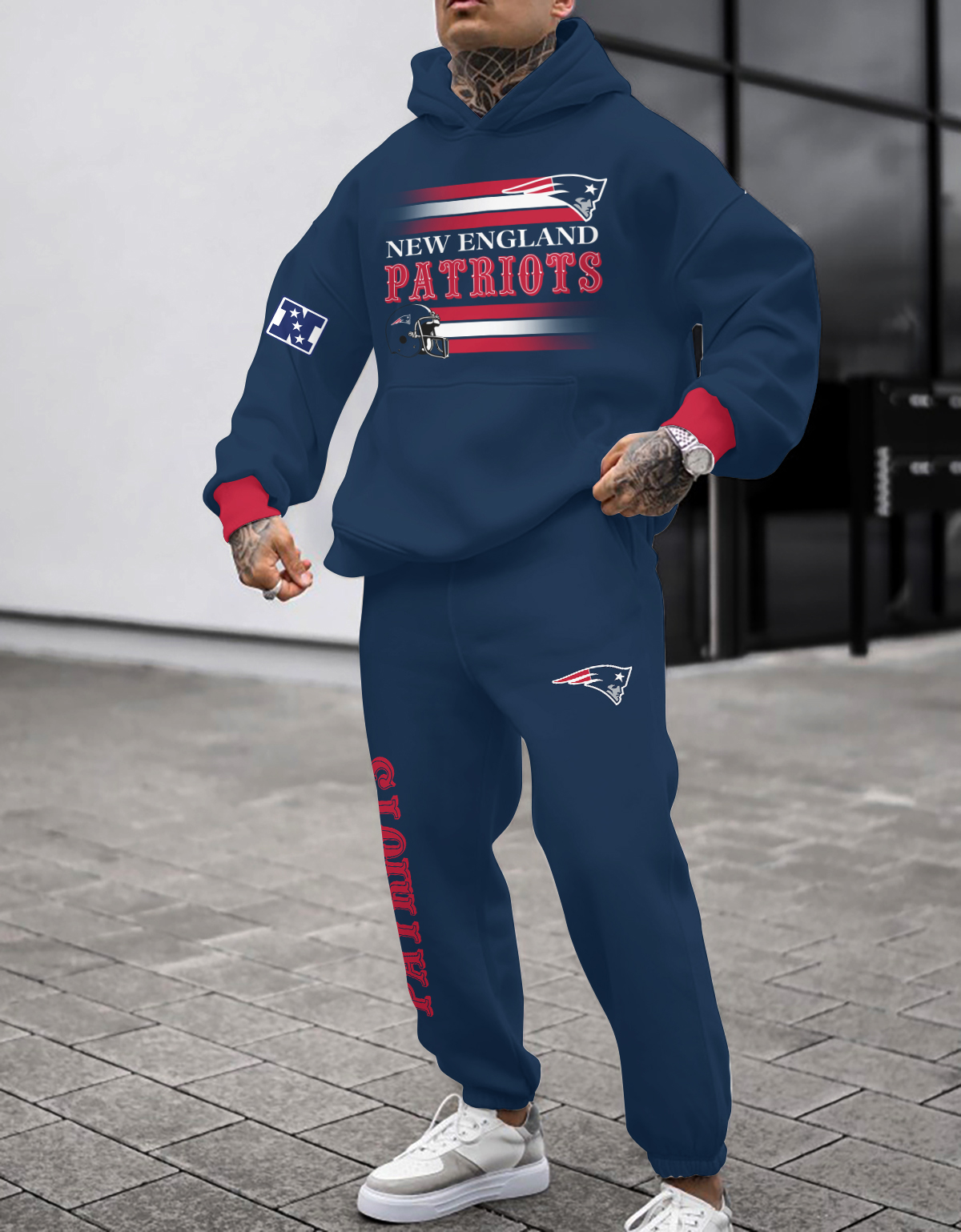 Buildercar - New England Patriots NFL Sport Hoodie Tracksuit Style 2