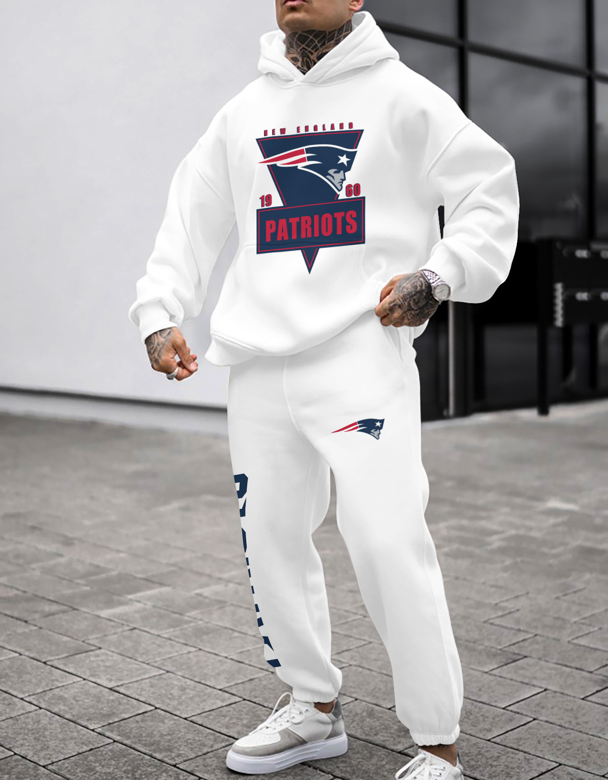 Buildercar - New England Patriots NFL Sport Hoodie Tracksuit Style 3
