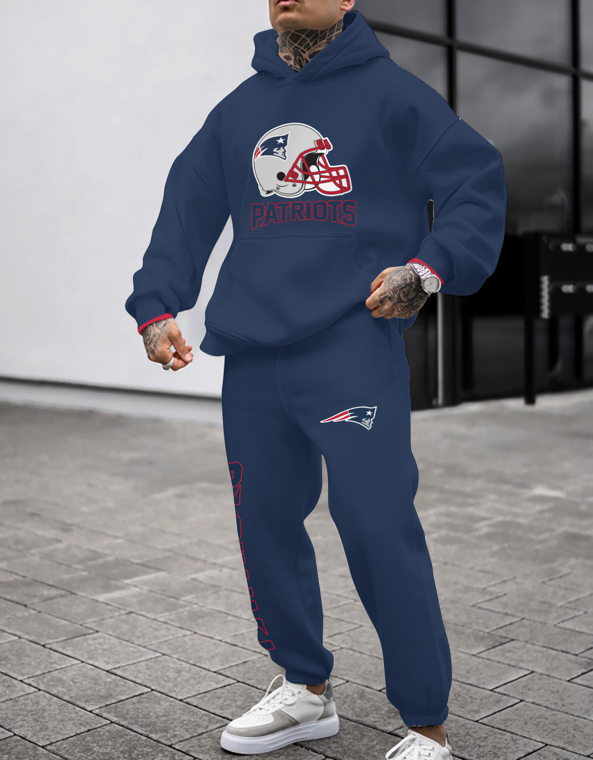 Buildercar - New England Patriots NFL Sport Hoodie Tracksuit Style 4