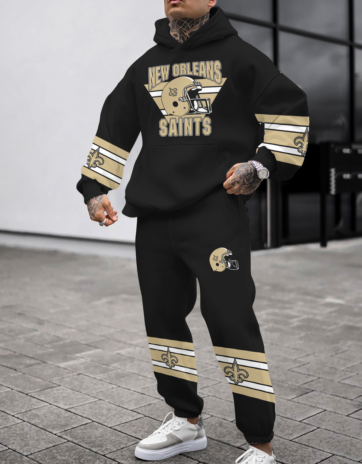 Buildercar - New Orleans Saints NFL Sport Hoodie Tracksuit Style 391