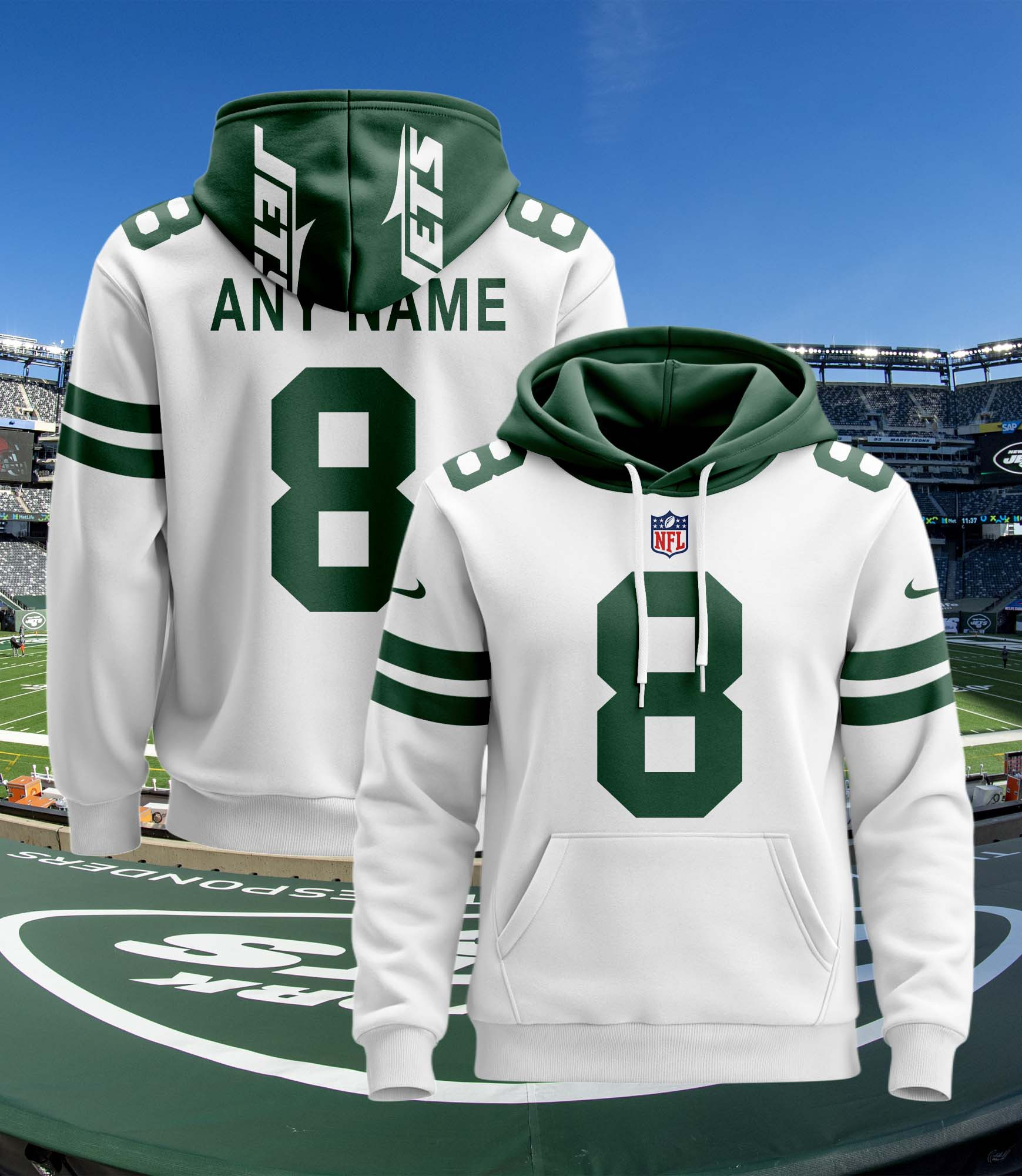 Buildercar - New York Jets Personalized Name And Number NFL 3D Hoodie Style 6