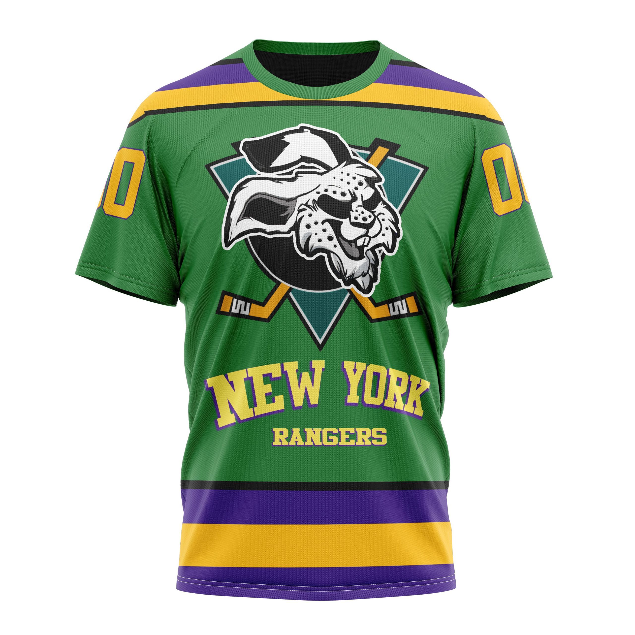 Buildercar - New York Rangers Design feat The Mighty Ducks Personalized Name And Number T-Shirt