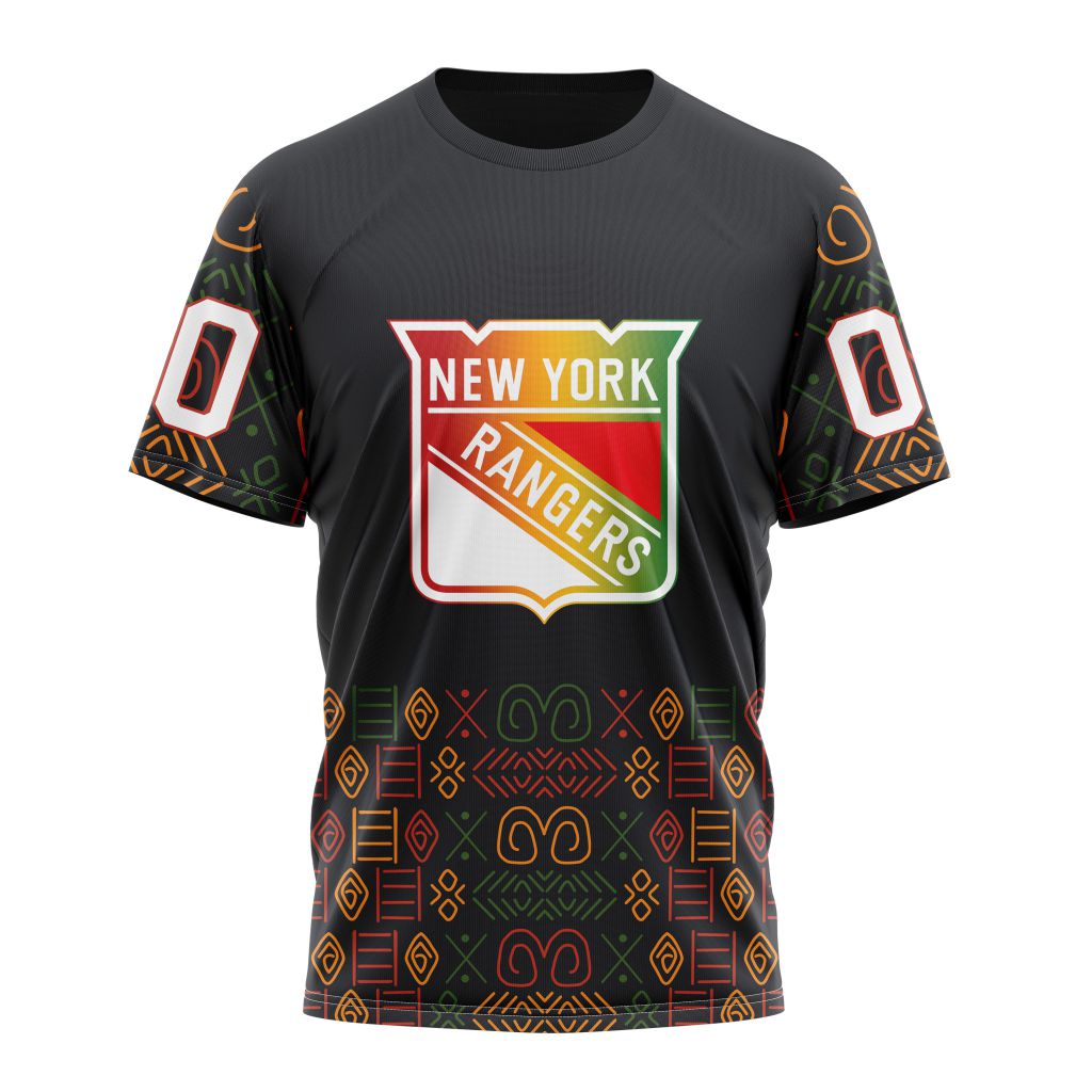 Buildercar - New York Rangers For Black History Month 01 Personalized Name And Number T-Shirt