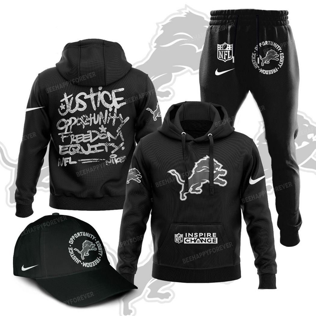 Buildercar - NFL Detroit Lions Inspire Change Sport Hoodie Sweatpant Tracksuit (Non Cap)