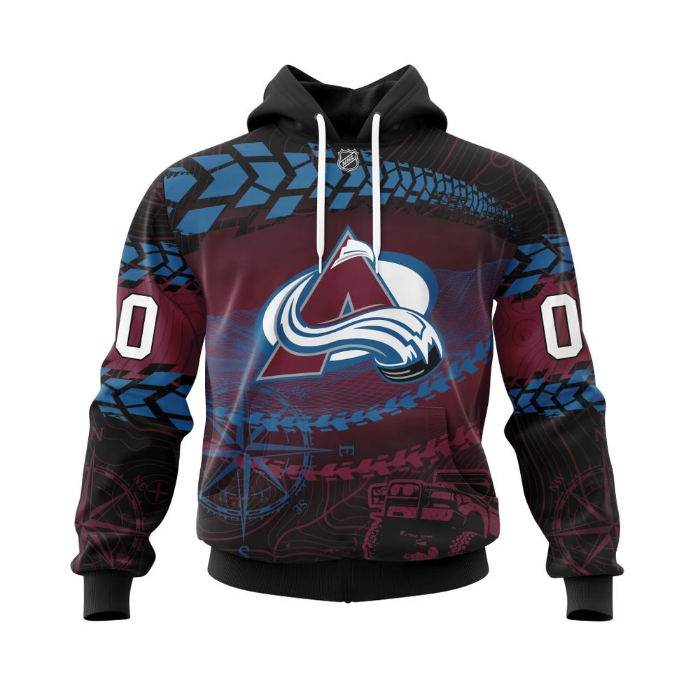 Buildercar - NHL Colorado Avalanche Off Road Custom Name and Number Hoodie