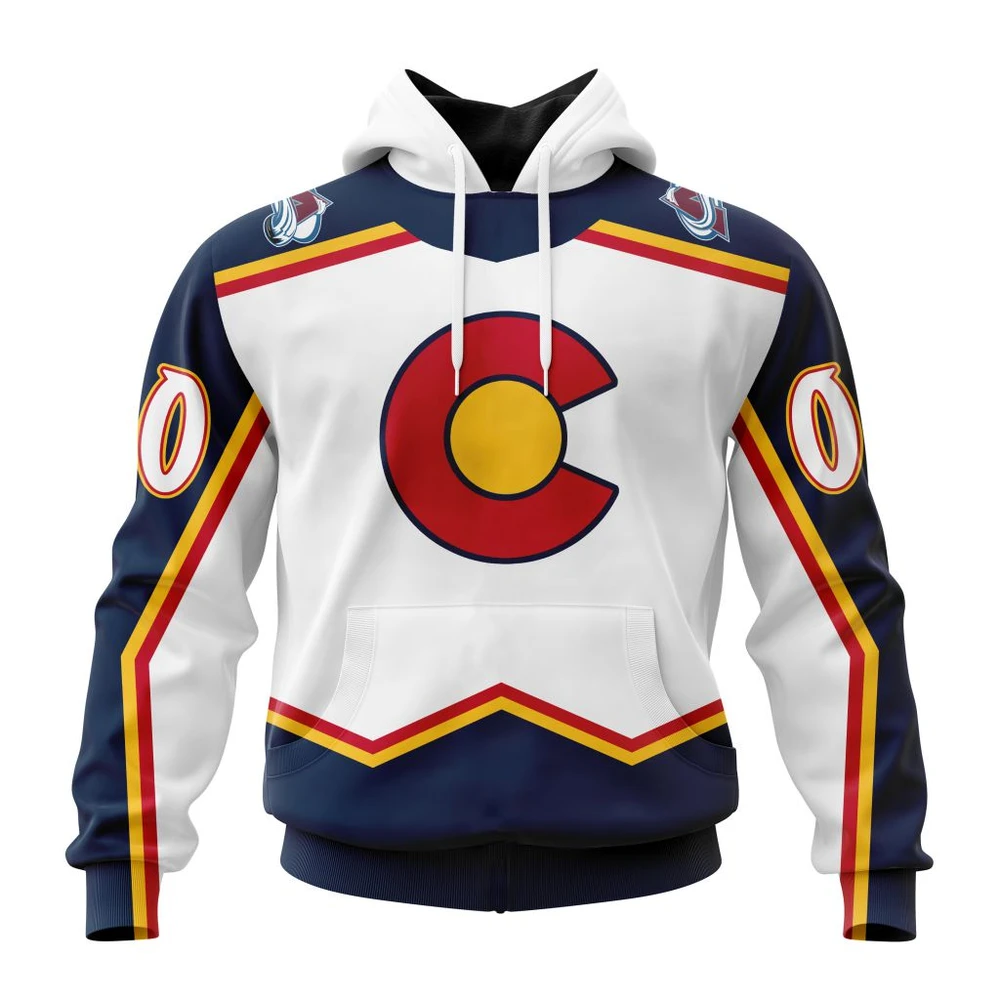 Buildercar - NHL Colorado Avalanche Reverse Retro Kits Custom Name and Number Hoodie