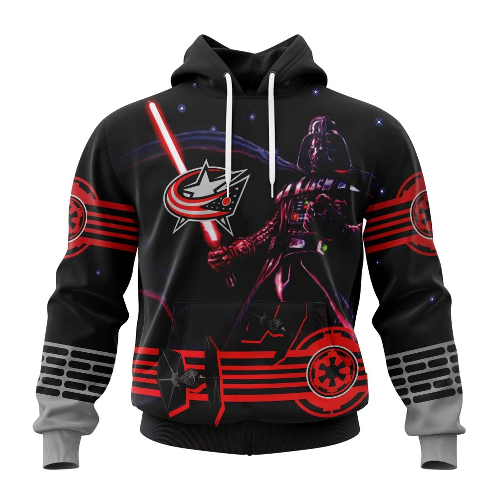 Buildercar - NHL Columbus Blue Jackets Starwar Darth Vader Version Jersey Custom Name and Number Hoodie
