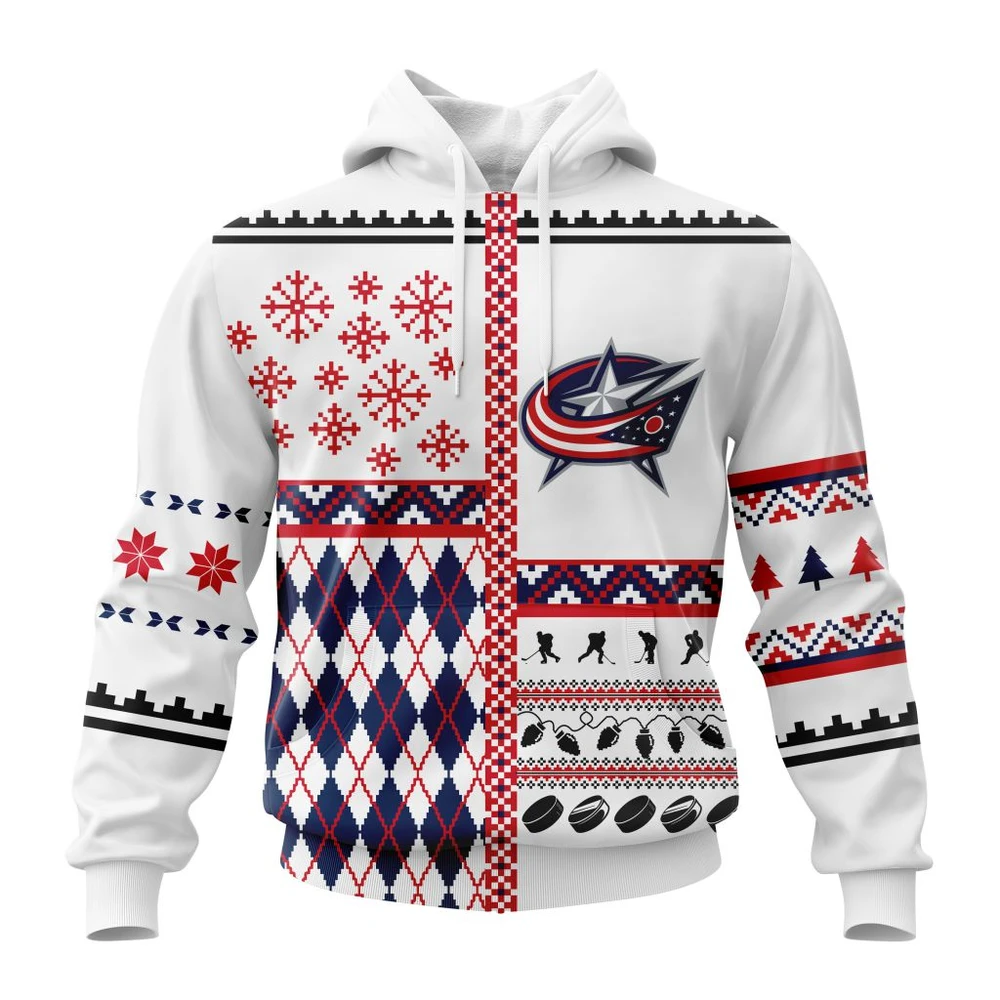 Buildercar - NHL Columbus Blue Jackets Unisex Christmas Is Coming Custom Name and Number Hoodie Style 481
