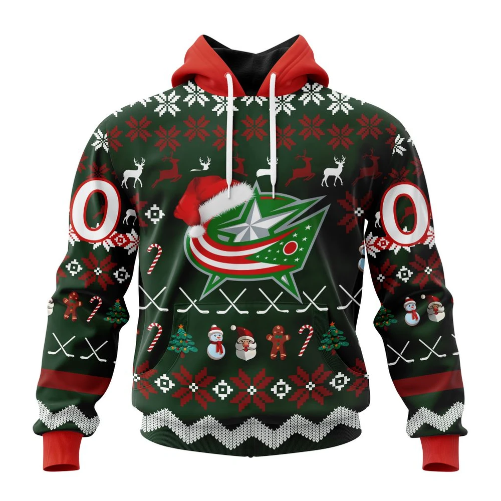 Buildercar - NHL Columbus Blue Jackets Unisex Christmas Is Coming Custom Name and Number Hoodie Style 505