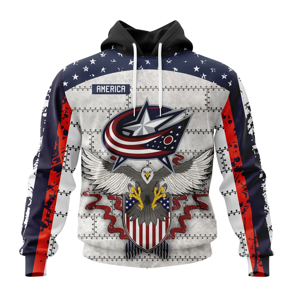 Buildercar - NHL Columbus Blue Jackets Unisex In Us Concepts Custom Name and Number Hoodie