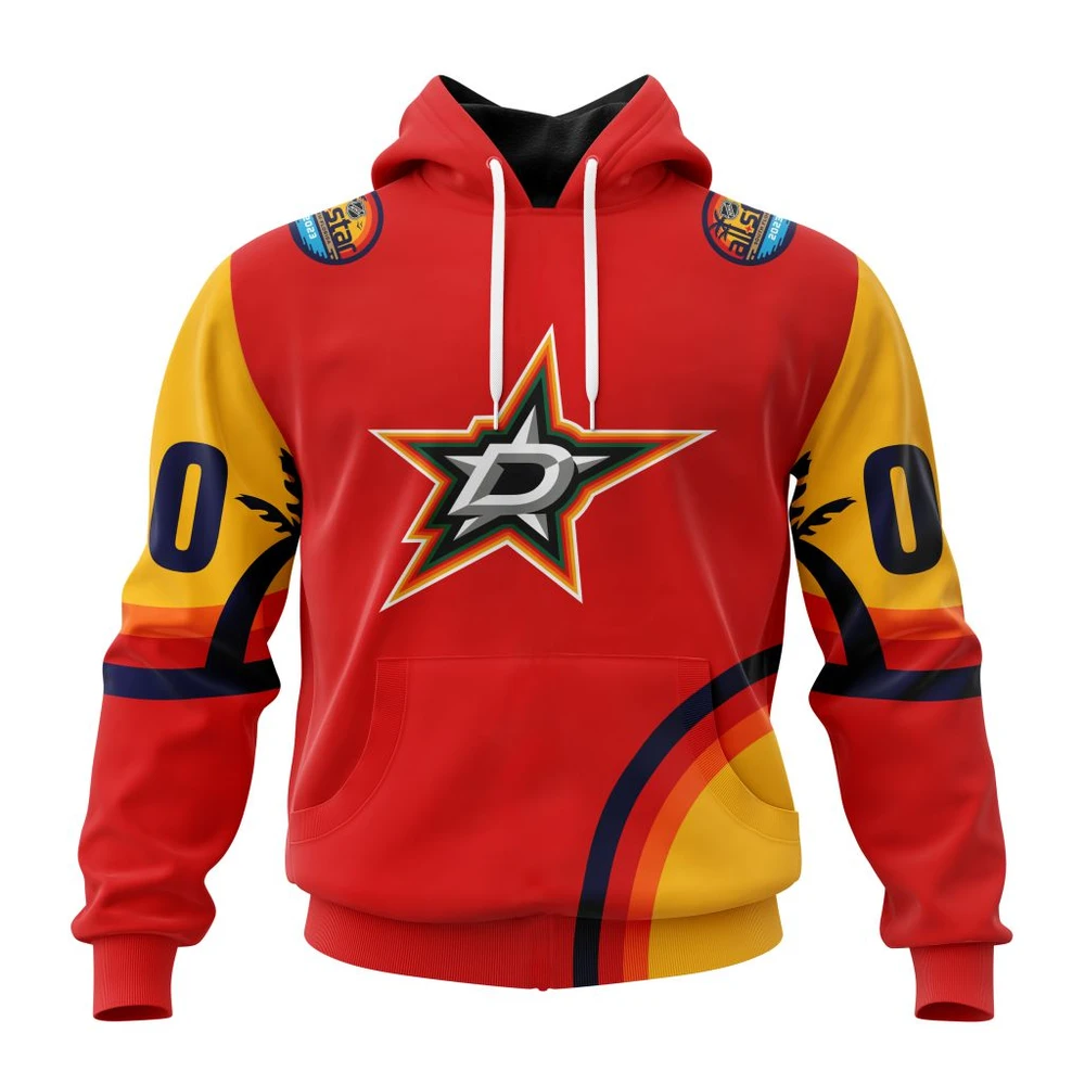 Buildercar - NHL Dallas Stars Awesome All-Star Game Design With Florida Sunset Custom Name and Number Hoodie