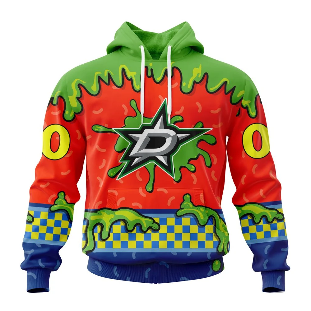 Buildercar - NHL Dallas Stars Awesome Nickelodeon Design Custom Name and Number Hoodie