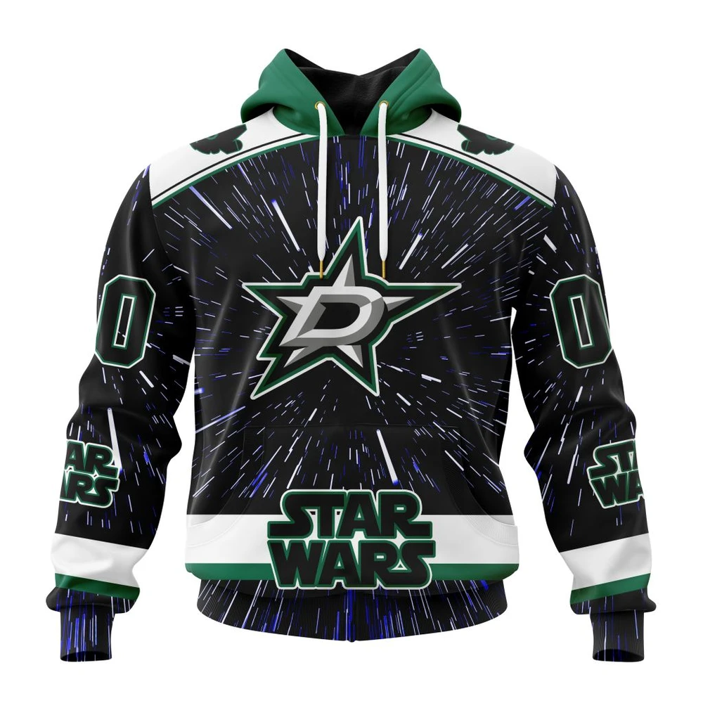 Buildercar - NHL Dallas Stars Awesome Star Wars Design Custom Name and Number Hoodie