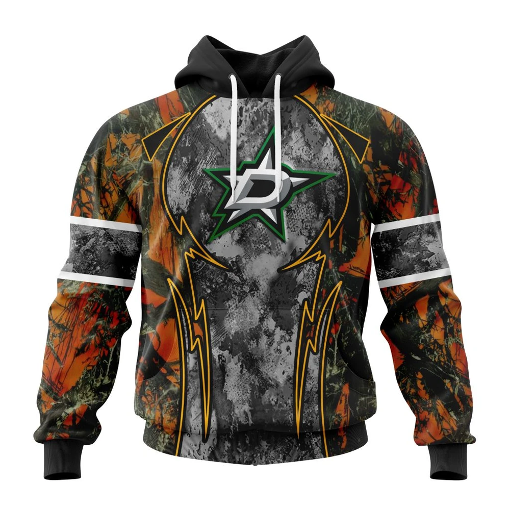 Buildercar - NHL Dallas Stars Design Wih Camo Concepts For Hungting In Forest Hoodie