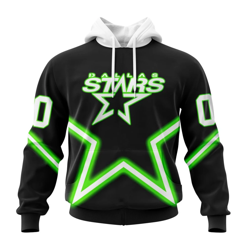 Buildercar - NHL Dallas Stars Personalize Gradient Series Concept Custom Name and Number Hoodie
