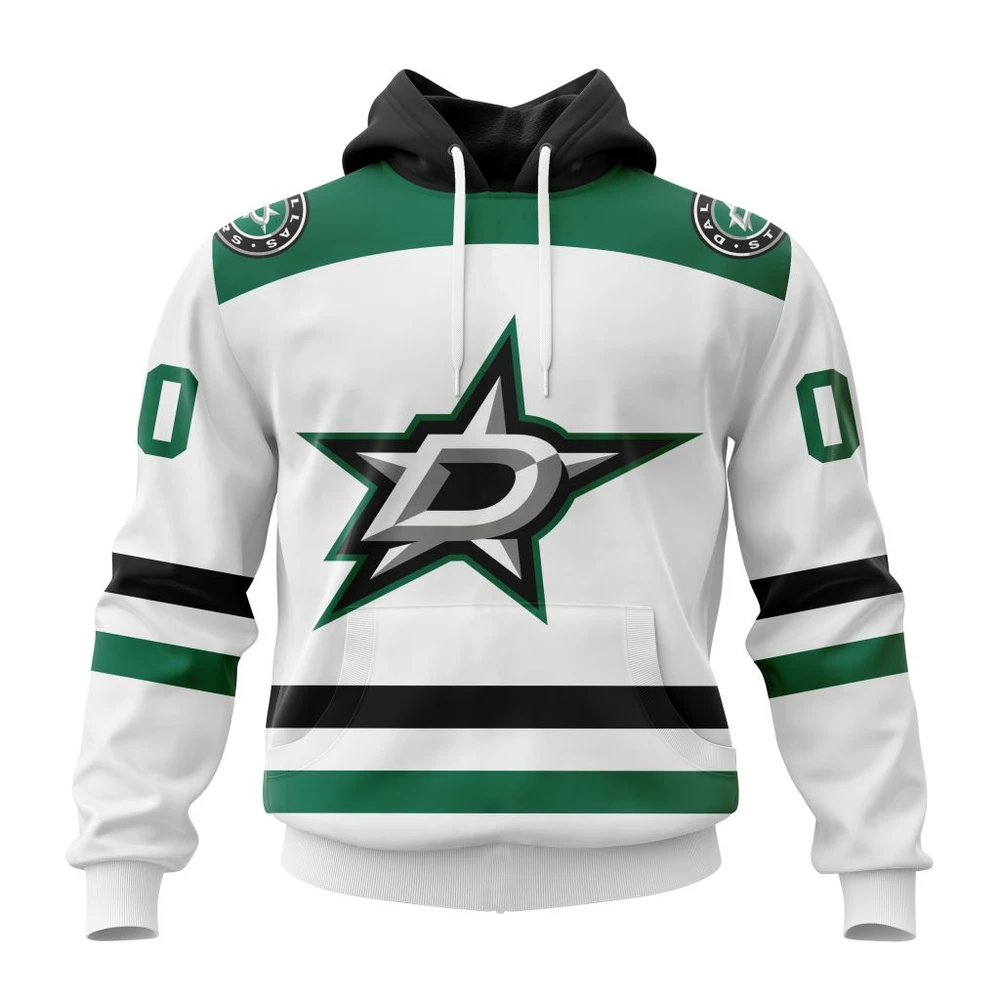 Buildercar - NHL Dallas Stars Personalized Away Kits Custom Name and Number Hoodie