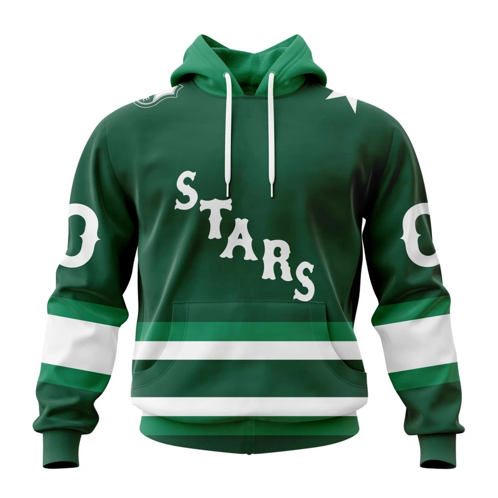 Buildercar - NHL Dallas Stars Personalized Heritage Design Custom Name and Number Hoodie
