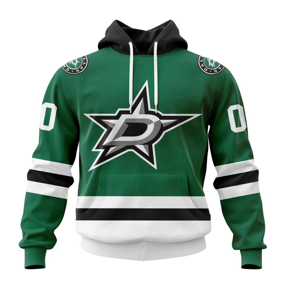 Buildercar - NHL Dallas Stars Personalized Home Kits Custom Name and Number Hoodie