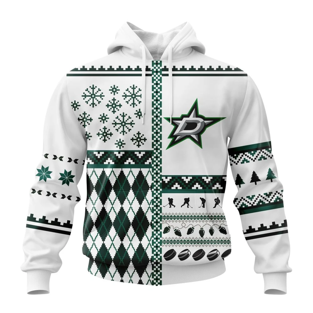 Buildercar - NHL Dallas Stars Unisex Christmas Is Coming Custom Name and Number Hoodie Style 478