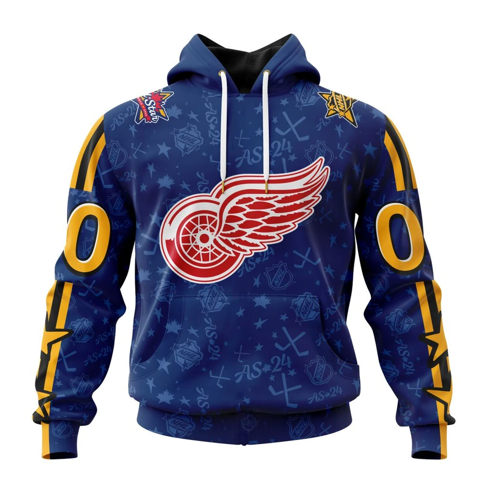 Buildercar - NHL Detroit Red Wings Awesome All-Star Game Design Custom Name and Number Hoodie