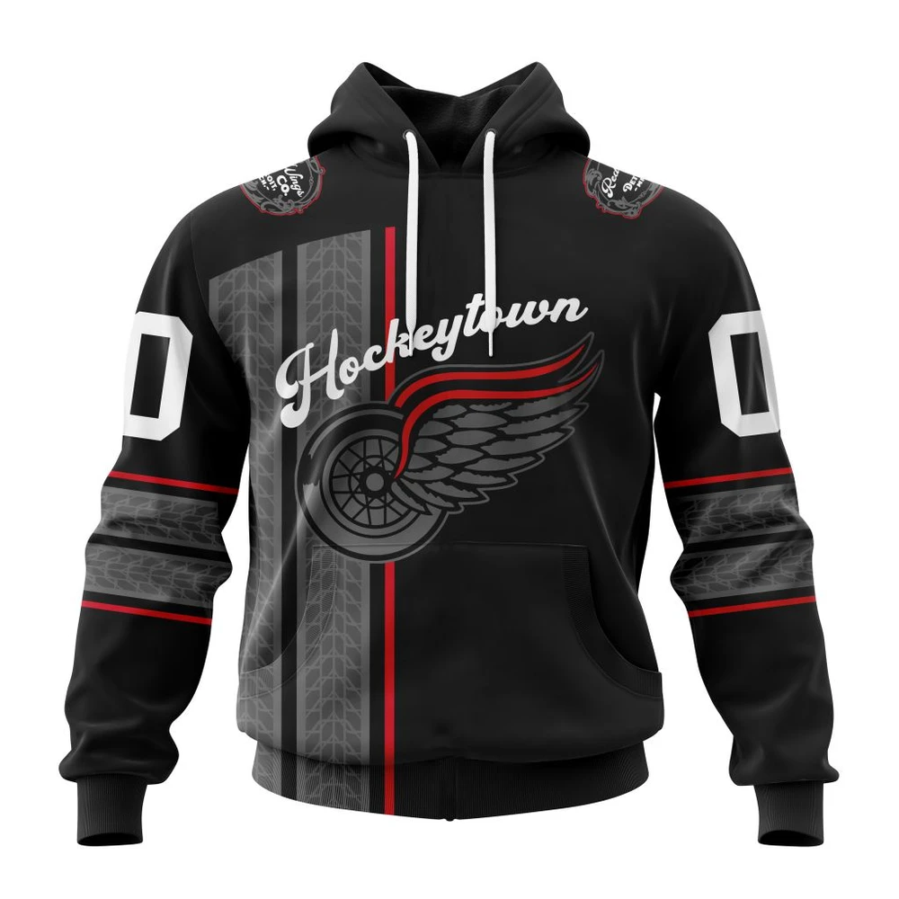 Buildercar - NHL Detroit Red Wings Awesome City Connect Design Custom Name and Number Hoodie