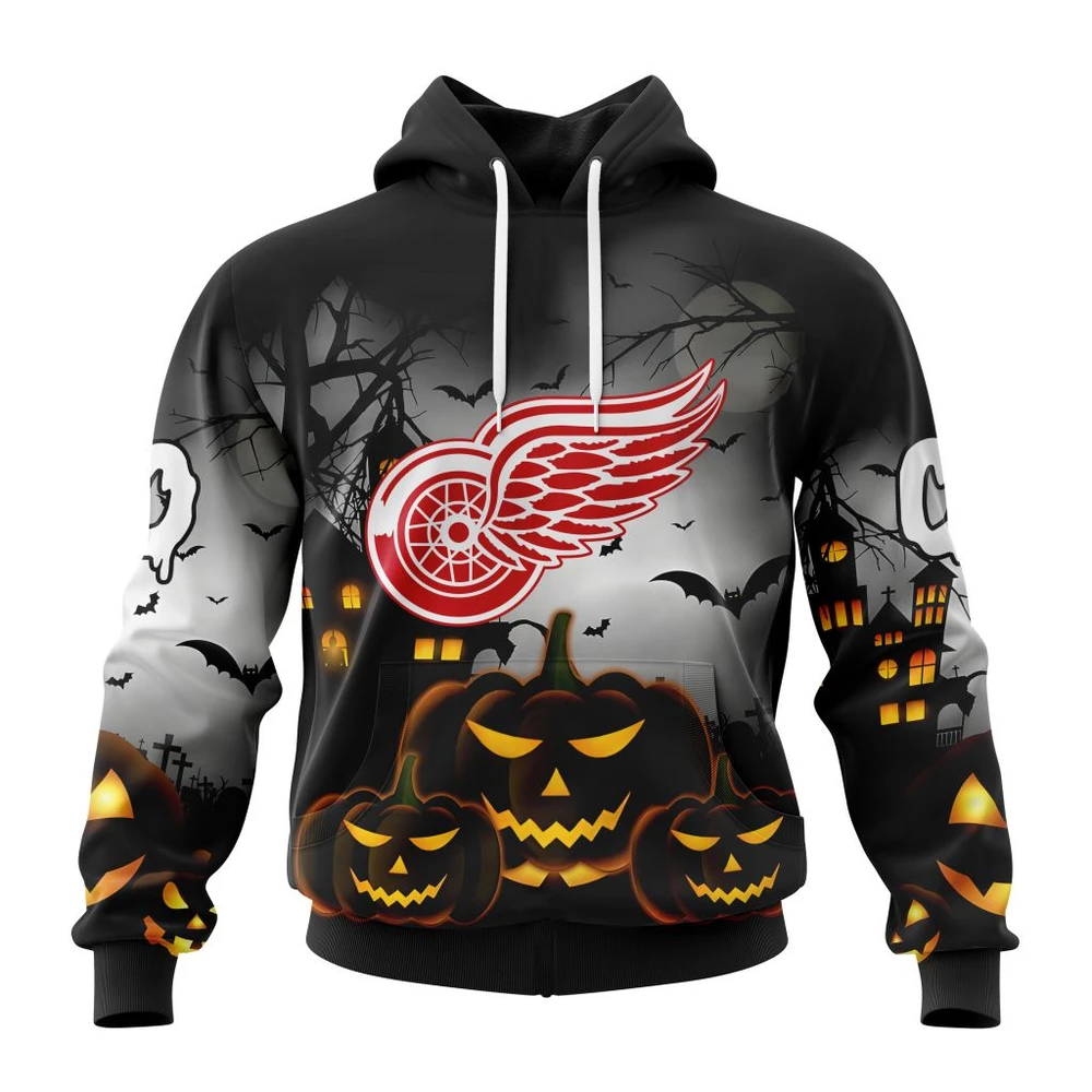 Buildercar - NHL Detroit Red Wings Awesome Design For Halloween Custom Name and Number Hoodie