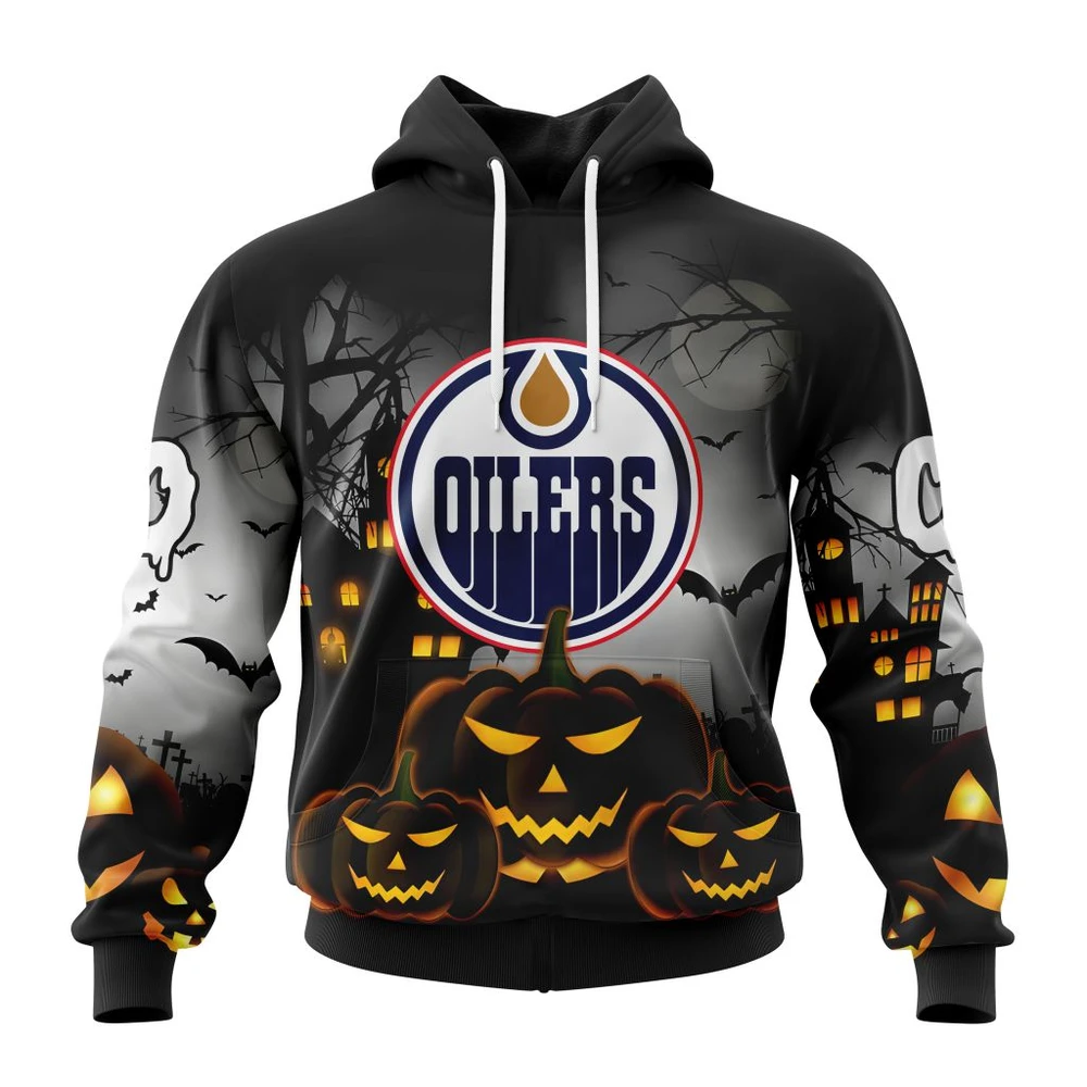 Buildercar - NHL Edmonton Oilers Awesome Design For Halloween Custom Name and Number Hoodie
