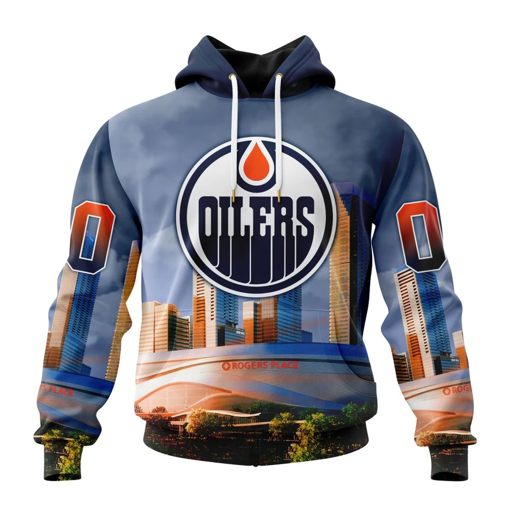 Buildercar - NHL Edmonton Oilers Awesome Design With Rogers Place Custom Name and Number Hoodie