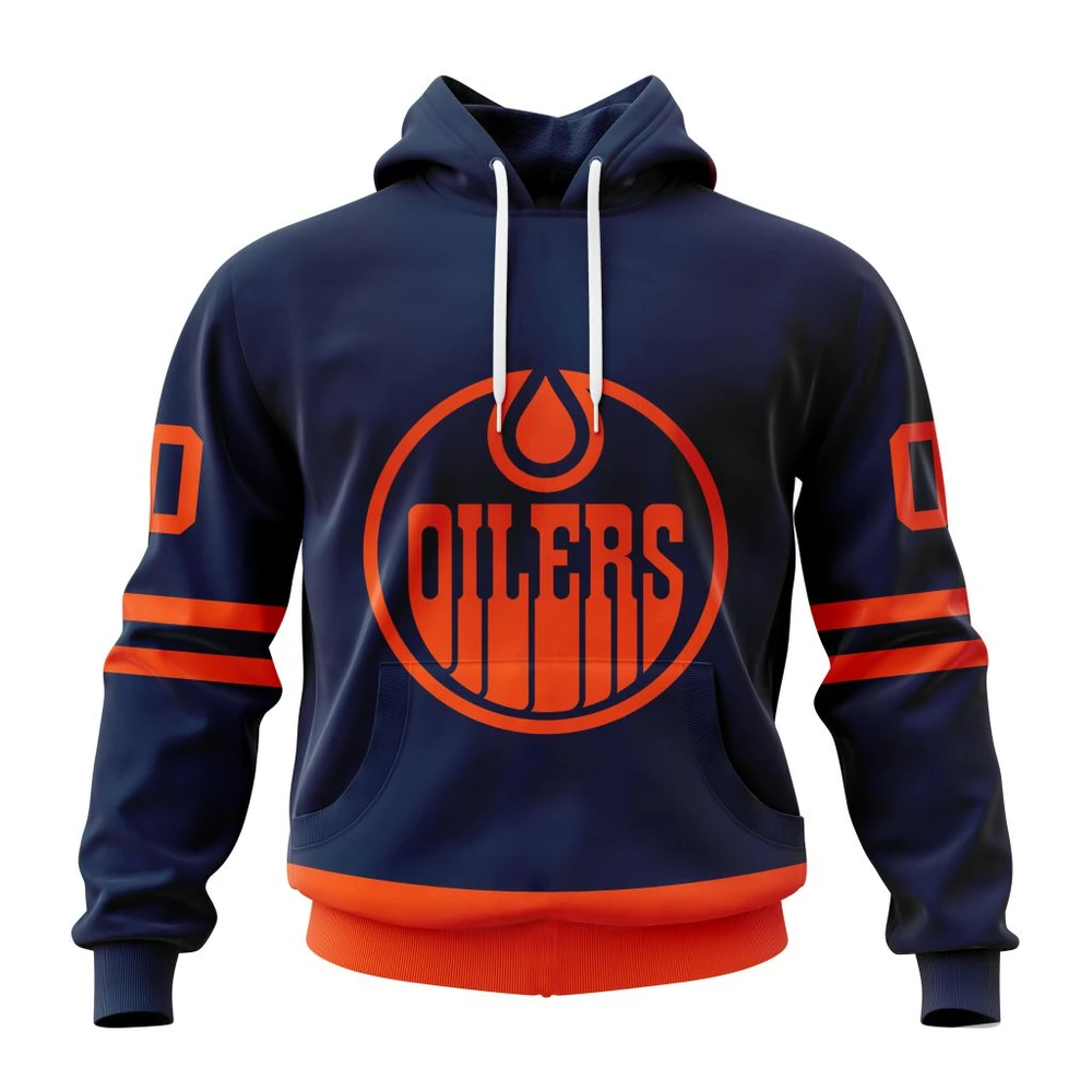 Buildercar - NHL Edmonton Oilers Personalized Alternate Kits Custom Name and Number Hoodie