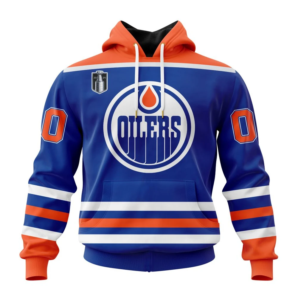 Buildercar - NHL Edmonton Oilers Stanley Cup Final Home Kits Custom Name and Number Hoodie