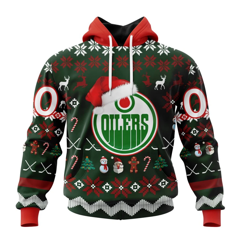 Buildercar - NHL Edmonton Oilers Unisex Christmas Is Coming Custom Name and Number Hoodie Style 223