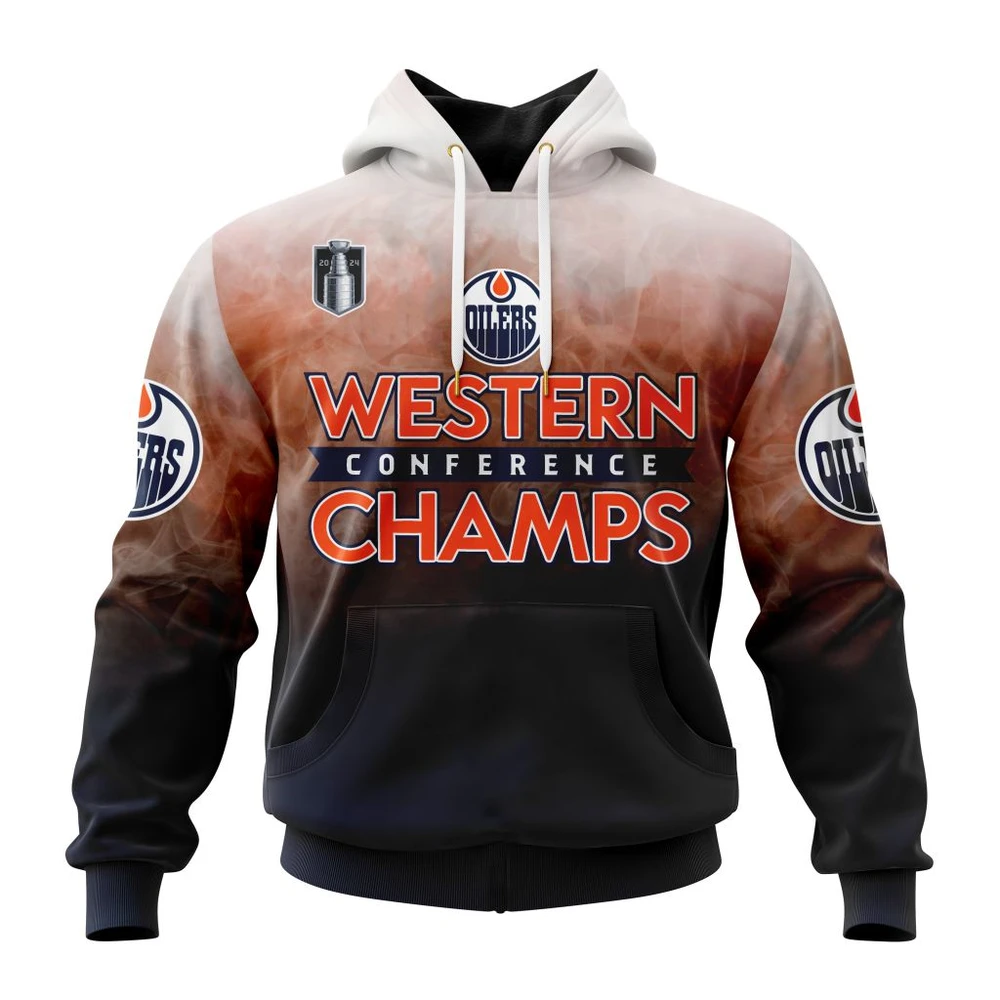 Buildercar - NHL Edmonton Oilers Western Conference Champions St2405 Custom Name and Number Hoodie