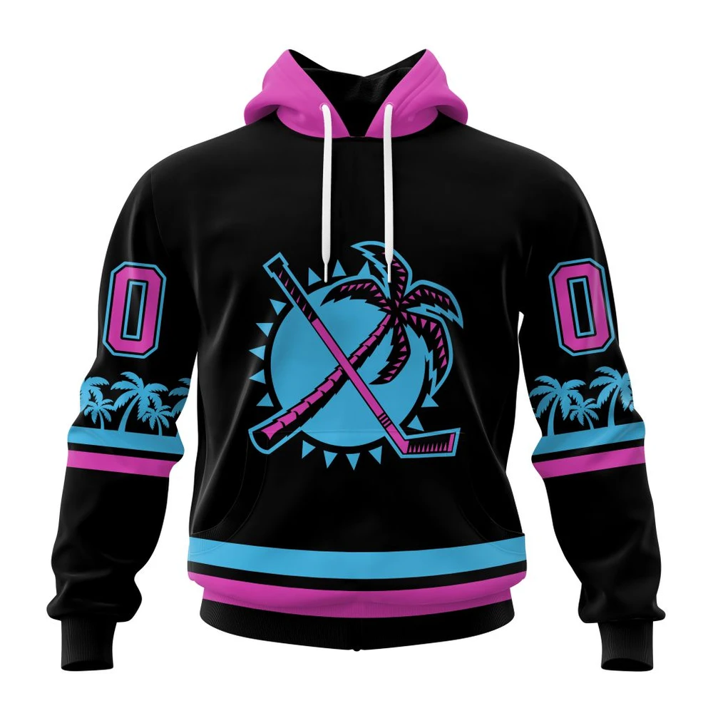 Buildercar - NHL Florida Panthers Awesome Blackout Design Custom Name and Number Hoodie