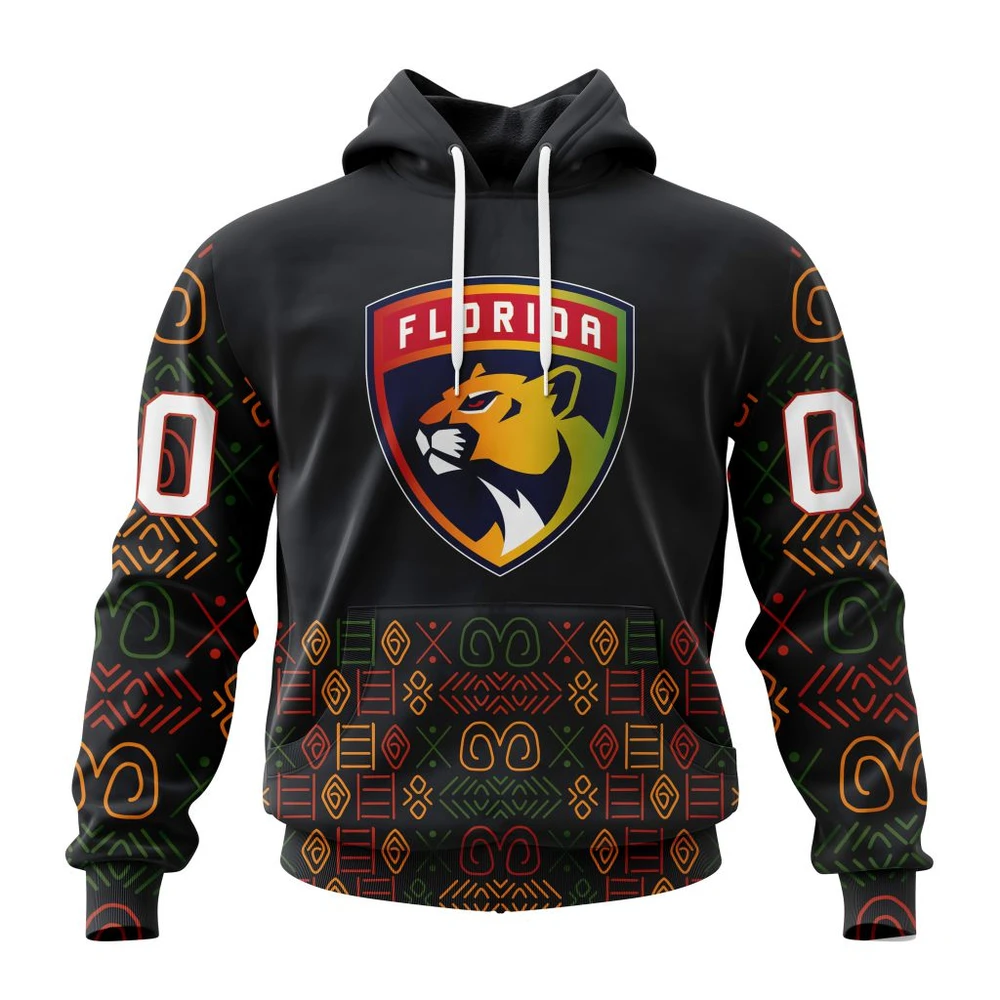 Buildercar - NHL Florida Panthers Awesome Design For Black History Month Custom Name and Number Hoodie