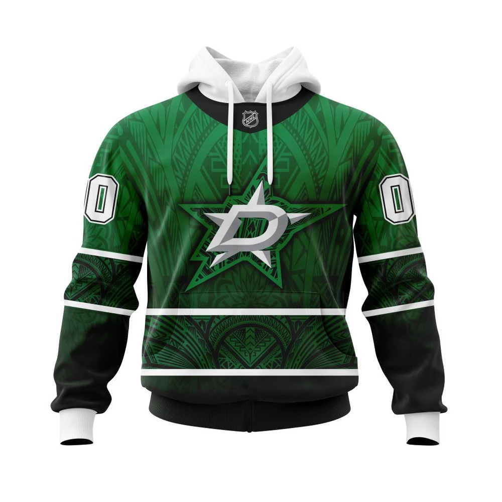 Buildercar - NHL Hoodie Dallas Stars Native With Samoa Culture Custom Name and Number Hoodie