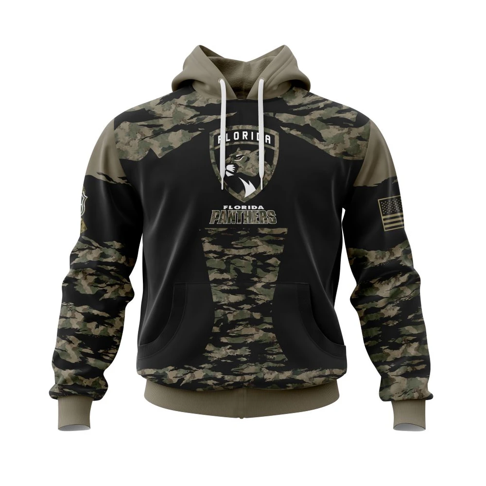 Buildercar - NHL Hoodie Florida Panthers Honors Veterans And Military Members Custom Name and Number Hoodie