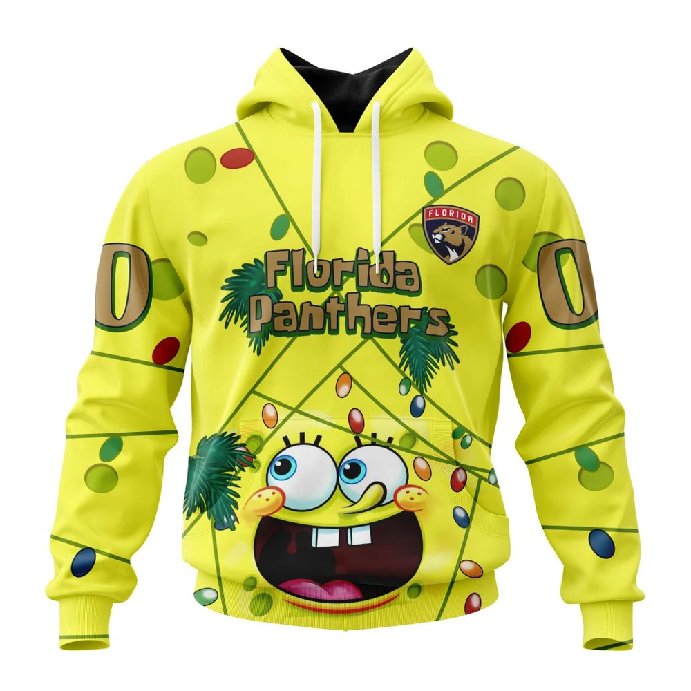 Buildercar - NHL Hoodie Florida Panthers Jersey With Spongebob Custom Name and Number Hoodie