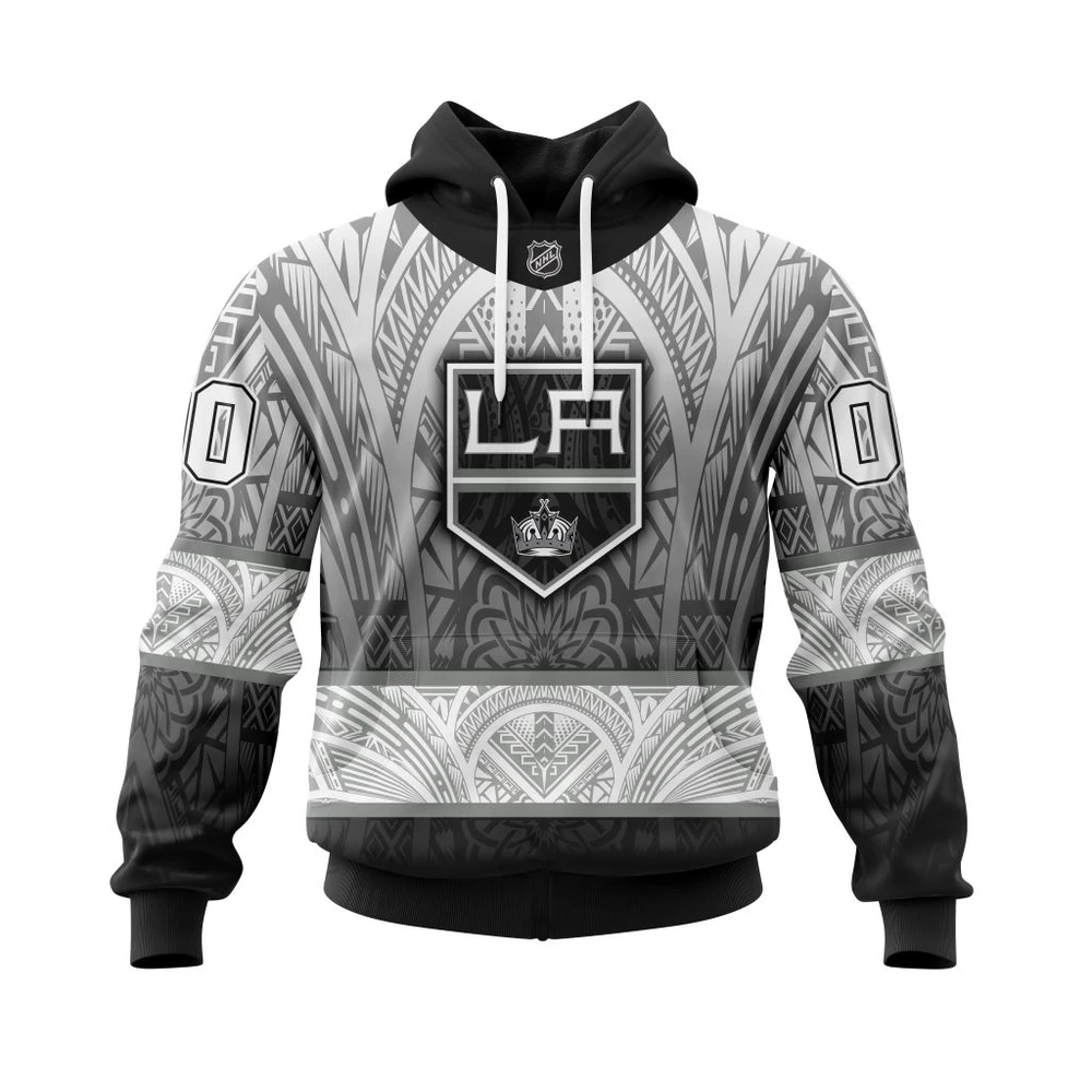 Buildercar - NHL Hoodie Los Angeles Kings Native With Samoa Culture Custom Name and Number Hoodie