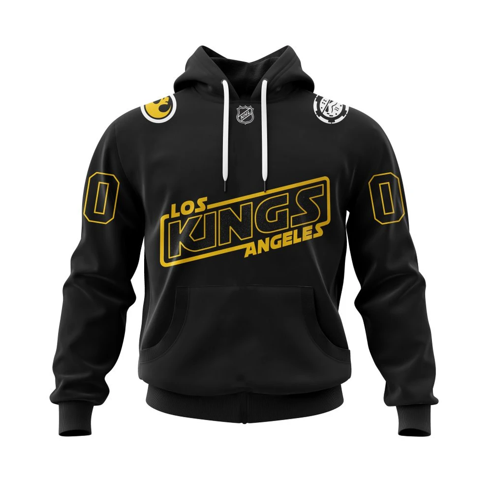 Buildercar - NHL Hoodie Los Angeles Kings Star Wars May The 4Th Be With You Custom Name and Number Hoodie