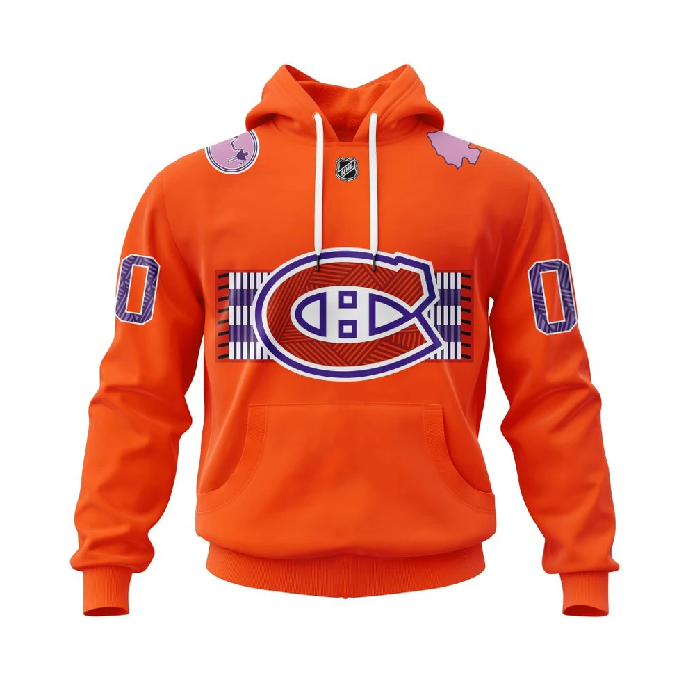 Buildercar - NHL Hoodie Montreal Canadiens Indigenous Celebration Night Custom Name and Number Hoodie